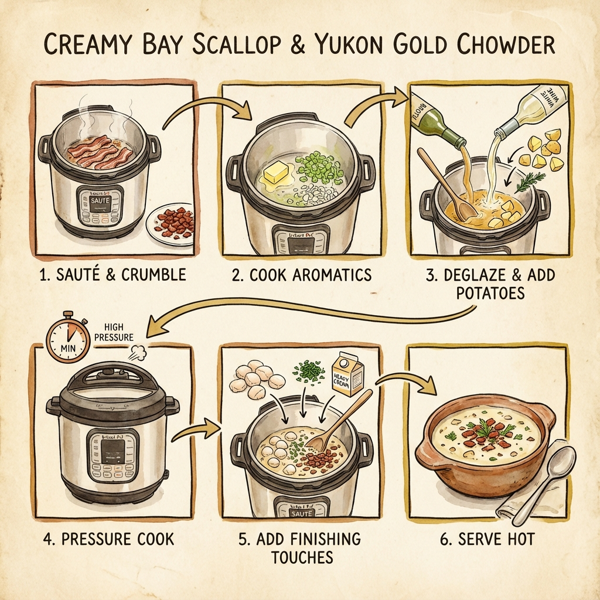 Creamy Bay Scallop & Yukon Gold Chowder instructions