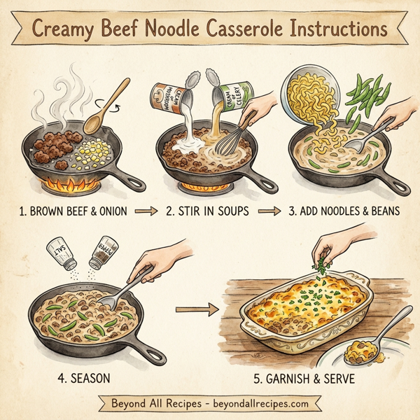 Creamy Beef Noodle Casserole instructions