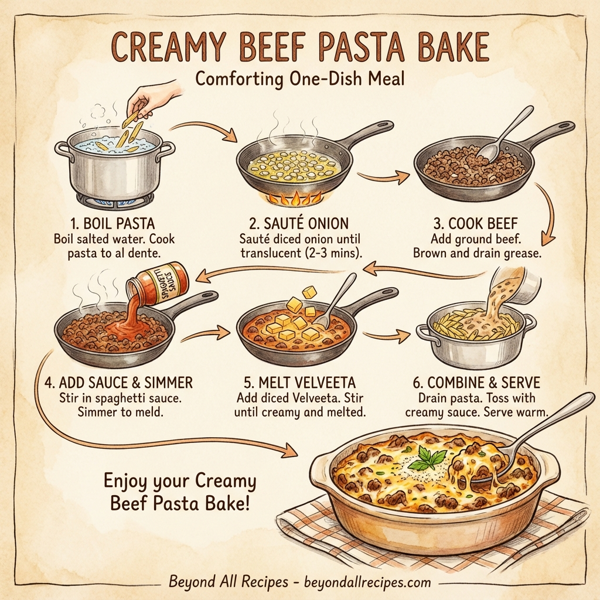 Creamy Beef Pasta Bake instructions