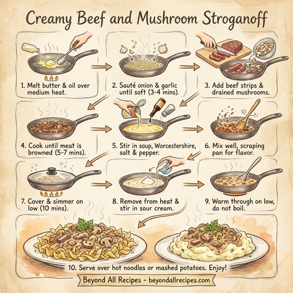 Creamy Beef and Mushroom Stroganoff instructions