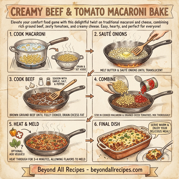 Creamy Beef and Tomato Macaroni Bake instructions