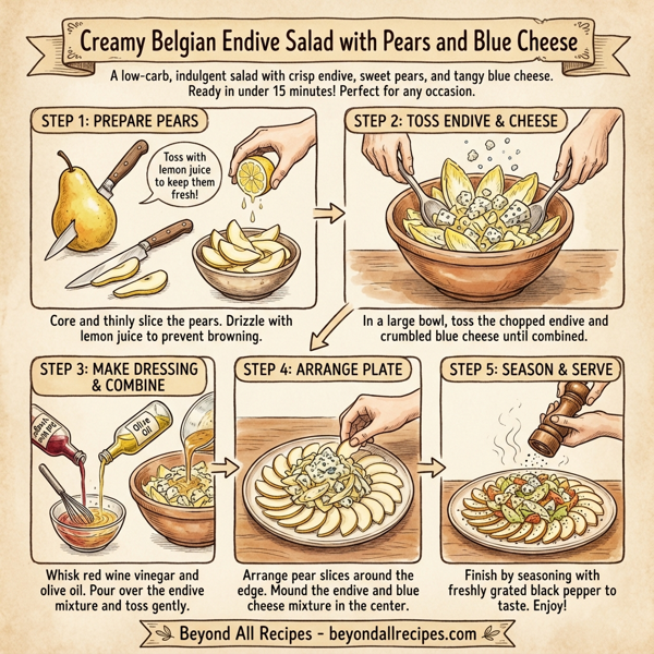 Creamy Belgian Endive Salad with Pears and Blue Cheese instructions