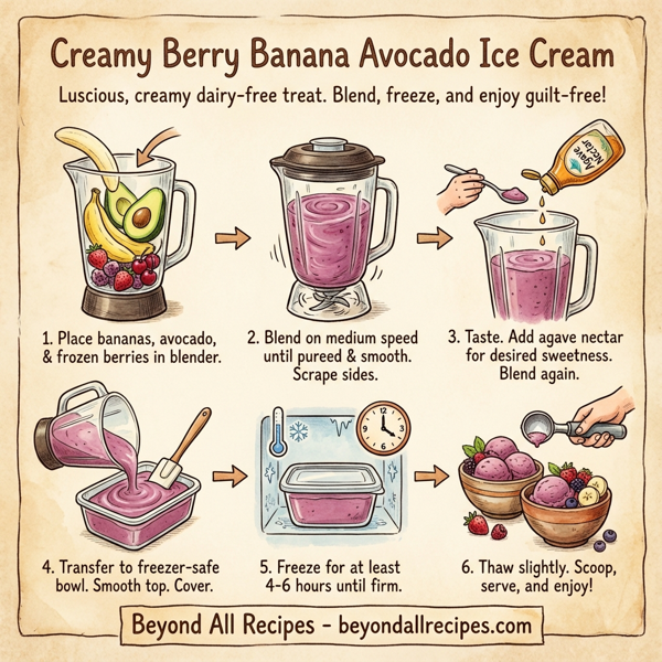 Creamy Berry Banana Avocado Ice Cream instructions