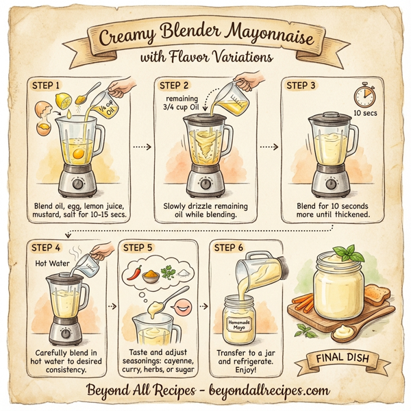 Creamy Blender Mayonnaise with Flavor Variations instructions