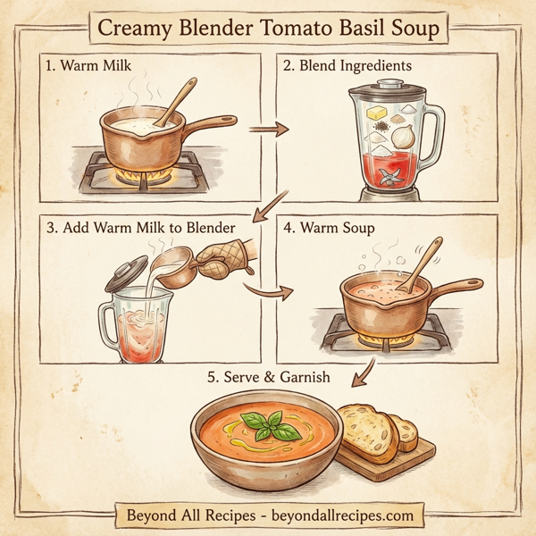 Creamy Blender Tomato Basil Soup instructions