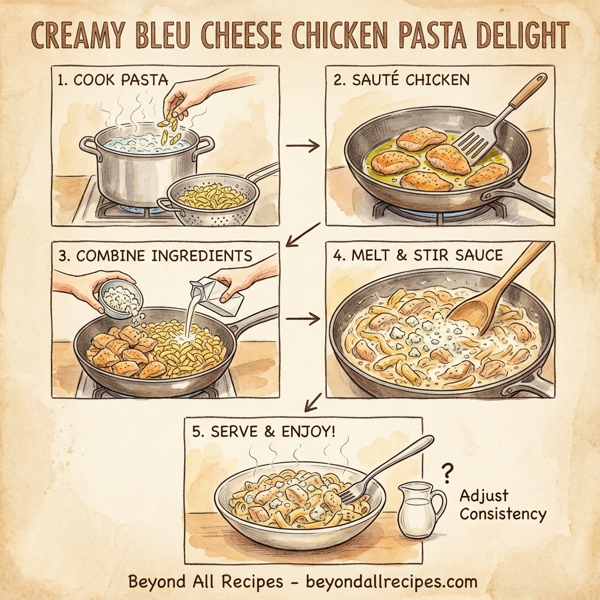 Creamy Bleu Cheese Chicken Pasta Delight instructions