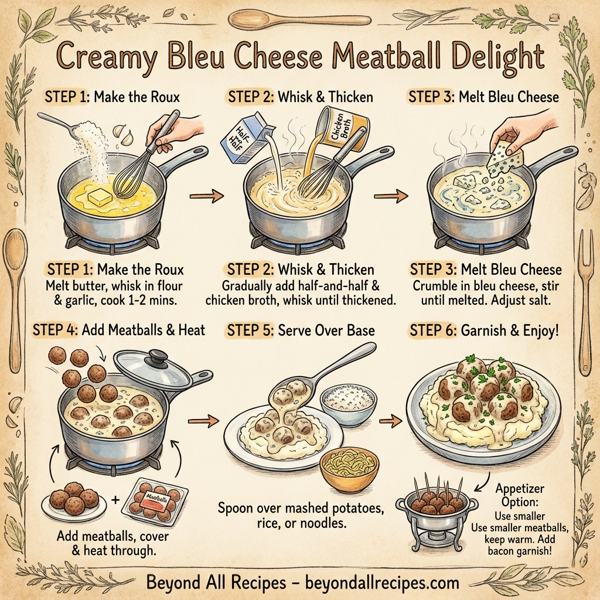 Creamy Bleu Cheese Meatball Delight instructions