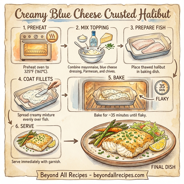 Creamy Blue Cheese Crusted Halibut instructions