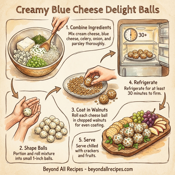 Creamy Blue Cheese Delight Balls instructions