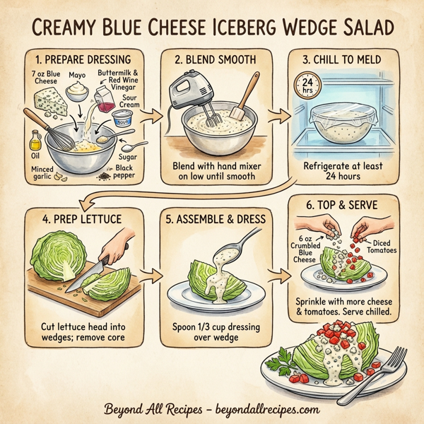 Creamy Blue Cheese Iceberg Wedge Salad instructions
