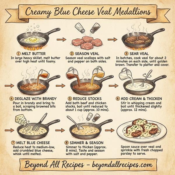 Creamy Blue Cheese Veal Medallions instructions