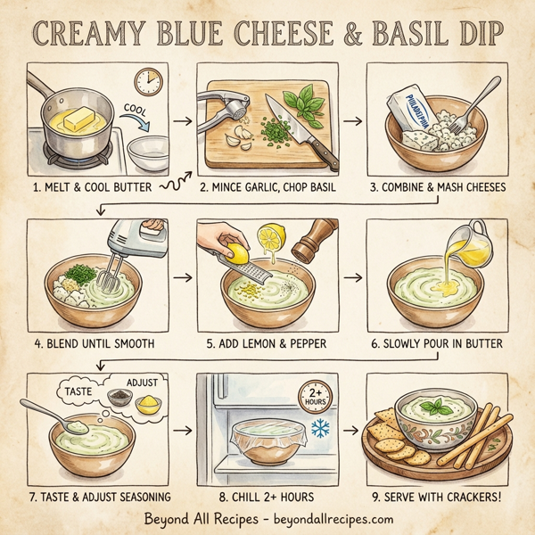 Creamy Blue Cheese and Basil Dip instructions
