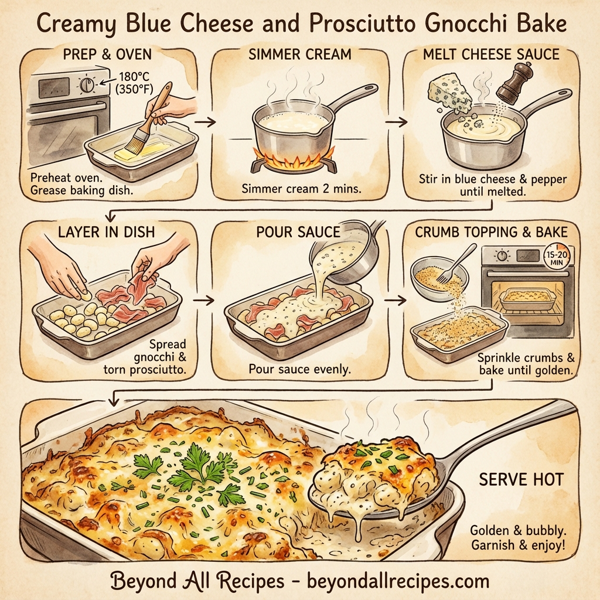 Creamy Blue Cheese and Prosciutto Gnocchi Bake instructions