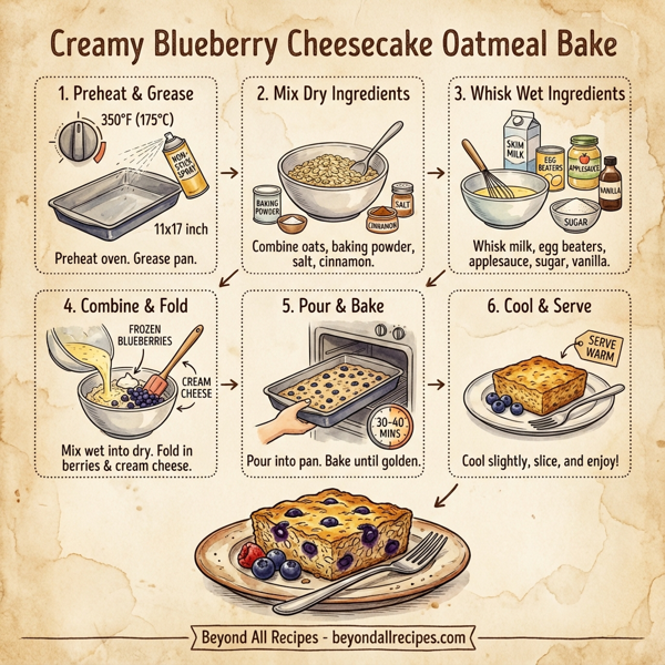 Creamy Blueberry Cheesecake Oatmeal Bake instructions