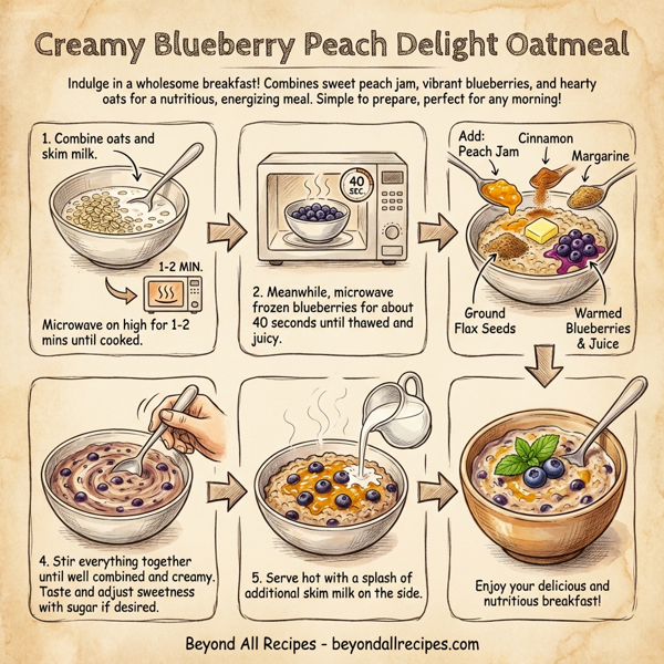 Creamy Blueberry Peach Delight Oatmeal instructions