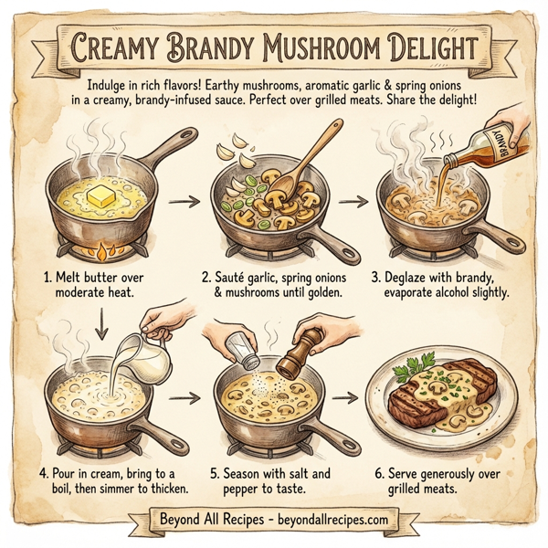 Creamy Brandy Mushroom Delight instructions