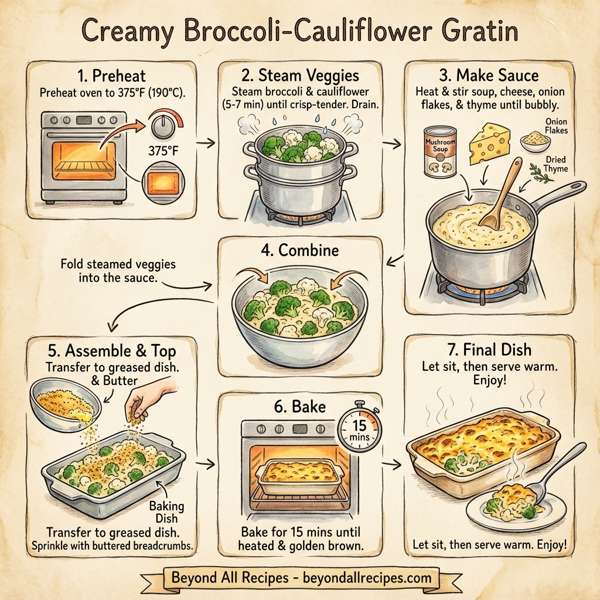 Creamy Broccoli-Cauliflower Gratin instructions