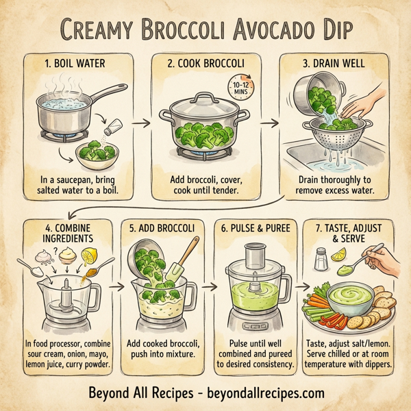 Creamy Broccoli Avocado Dip instructions