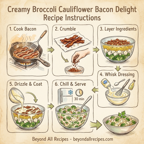 Creamy Broccoli Cauliflower Bacon Delight instructions