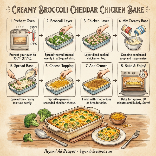 Creamy Broccoli Cheddar Chicken Bake instructions