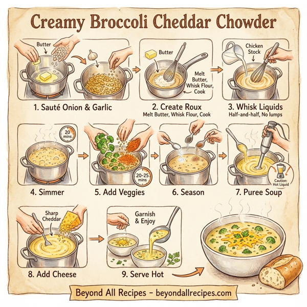 Creamy Broccoli Cheddar Chowder instructions