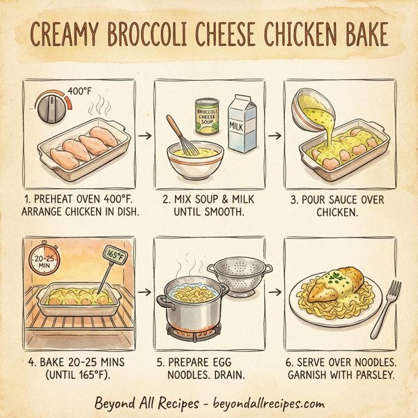 Creamy Broccoli Cheese Chicken Bake instructions