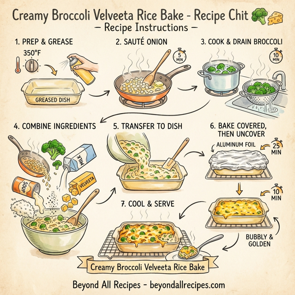 Creamy Broccoli Velveeta Rice Bake instructions