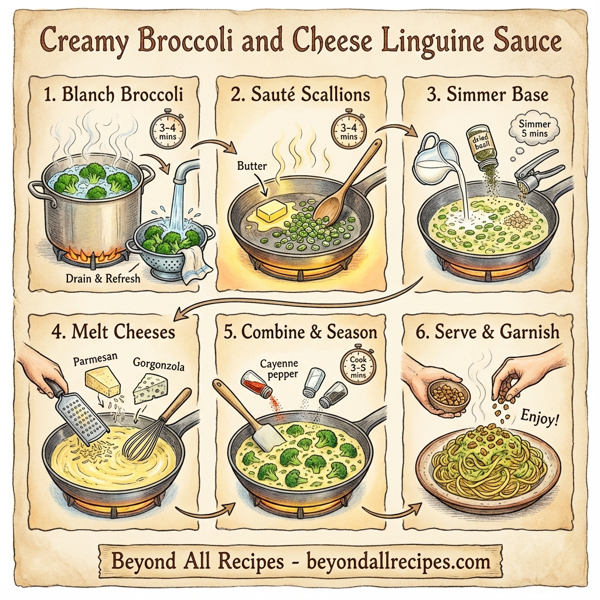 Creamy Broccoli and Cheese Linguine Sauce instructions