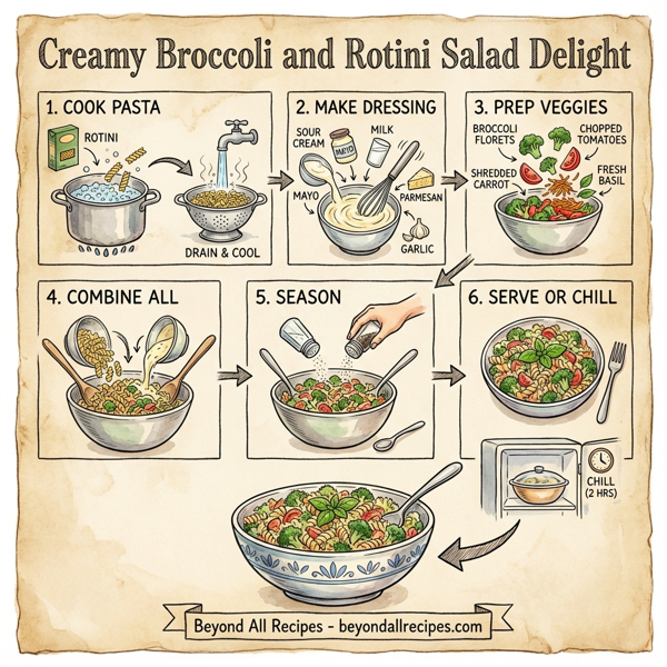 Creamy Broccoli and Rotini Salad Delight instructions