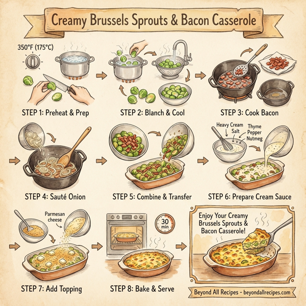 Creamy Brussels Sprouts and Bacon Casserole instructions