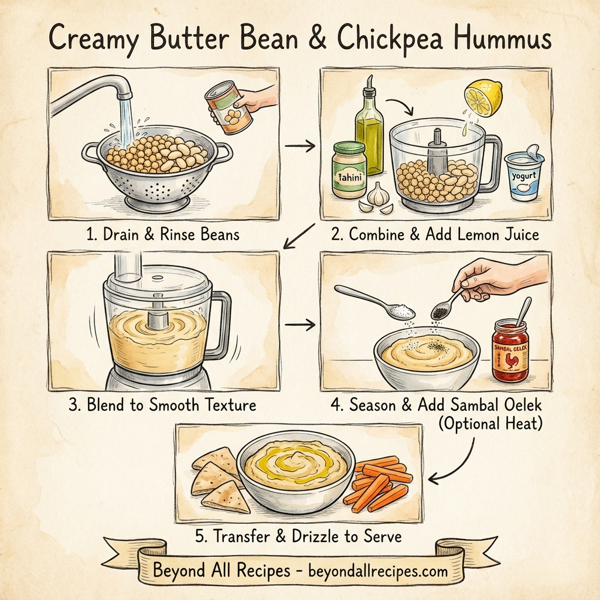 Creamy Butter Bean and Chickpea Hummus instructions