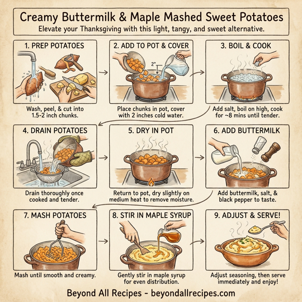 Creamy Buttermilk & Maple Mashed Sweet Potatoes instructions