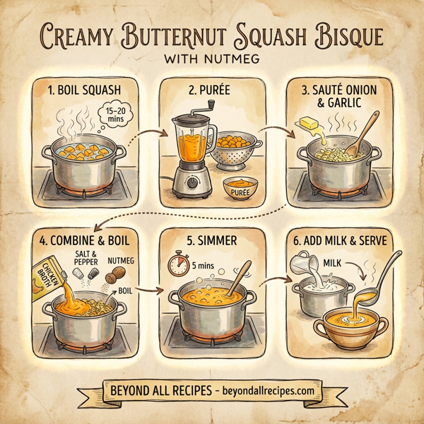 Creamy Butternut Squash Bisque with Nutmeg instructions