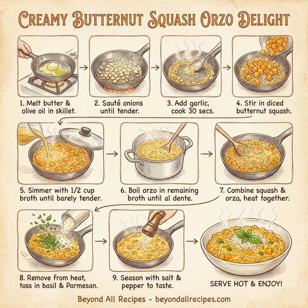 Creamy Butternut Squash Orzo Delight instructions