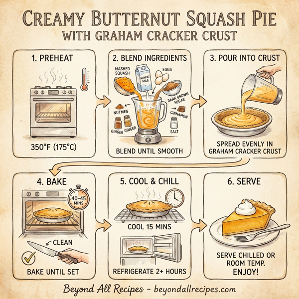 Creamy Butternut Squash Pie with Graham Cracker Crust instructions