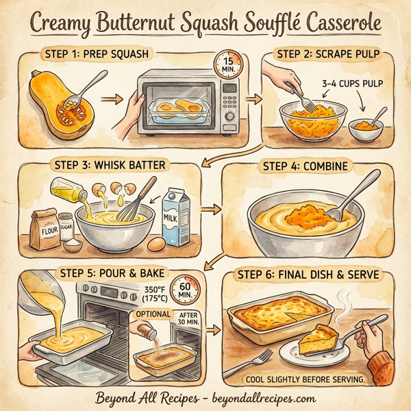 Creamy Butternut Squash Soufflé Casserole instructions