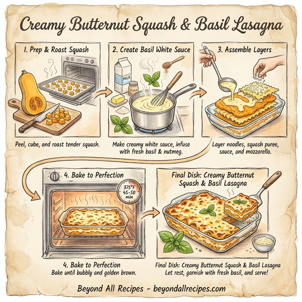 Creamy Butternut Squash & Basil Lasagna instructions