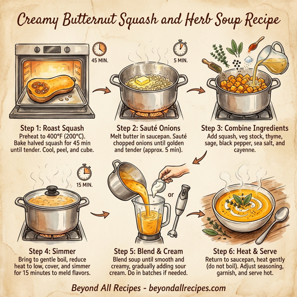Creamy Butternut Squash and Herb Soup instructions
