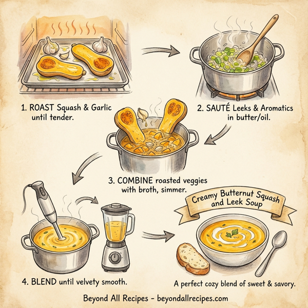 Creamy Butternut Squash and Leek Soup instructions