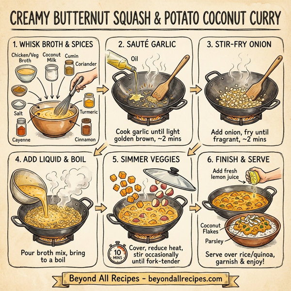Creamy Butternut Squash and Potato Coconut Curry instructions
