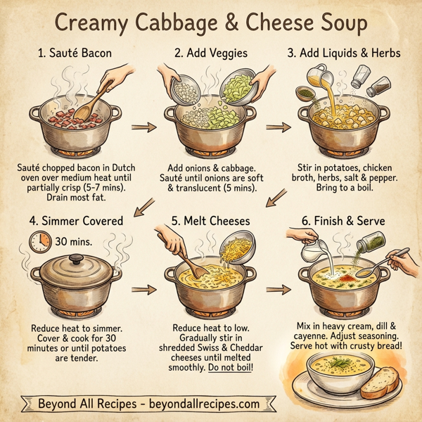 Creamy Cabbage and Cheese Soup instructions