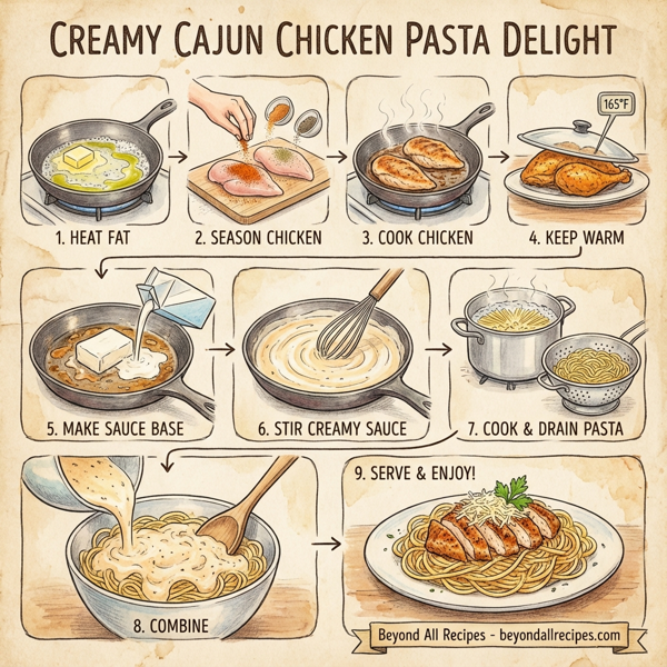 Creamy Cajun Chicken Pasta Delight instructions
