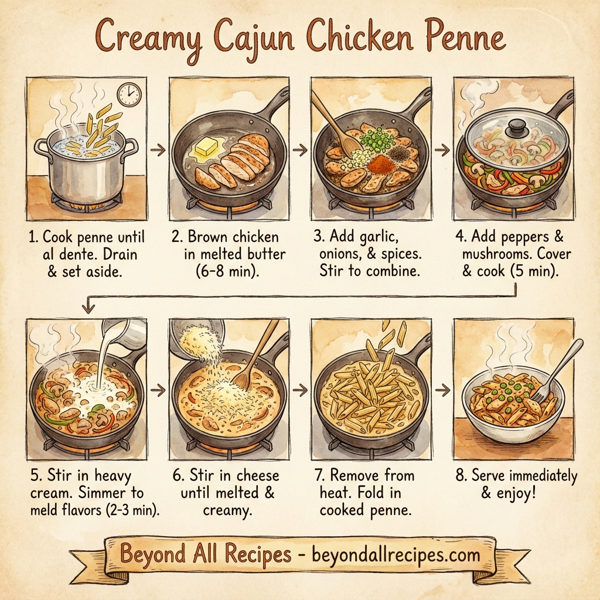 Creamy Cajun Chicken Penne instructions