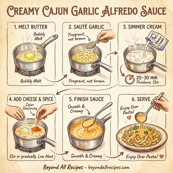 Creamy Cajun Garlic Alfredo Sauce instructions