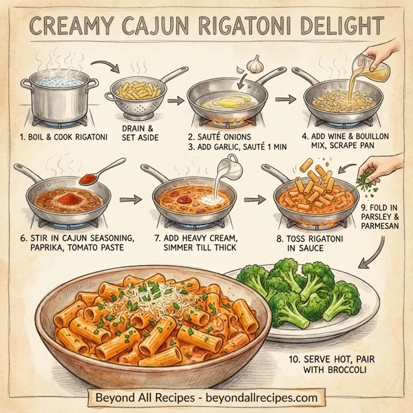 Creamy Cajun Rigatoni Delight instructions