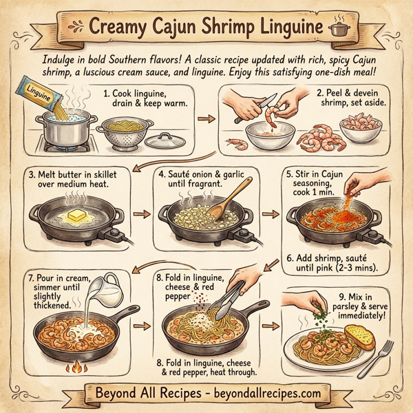 Creamy Cajun Shrimp Linguine instructions