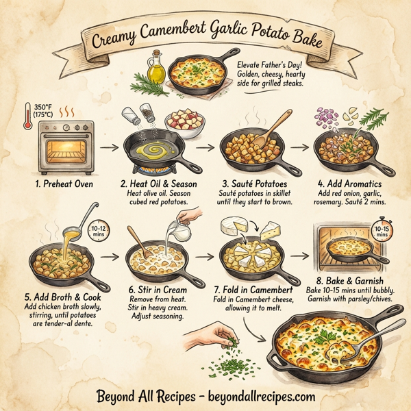 Creamy Camembert Garlic Potato Bake instructions