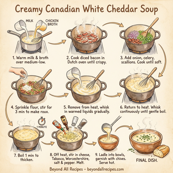 Creamy Canadian White Cheddar Soup instructions