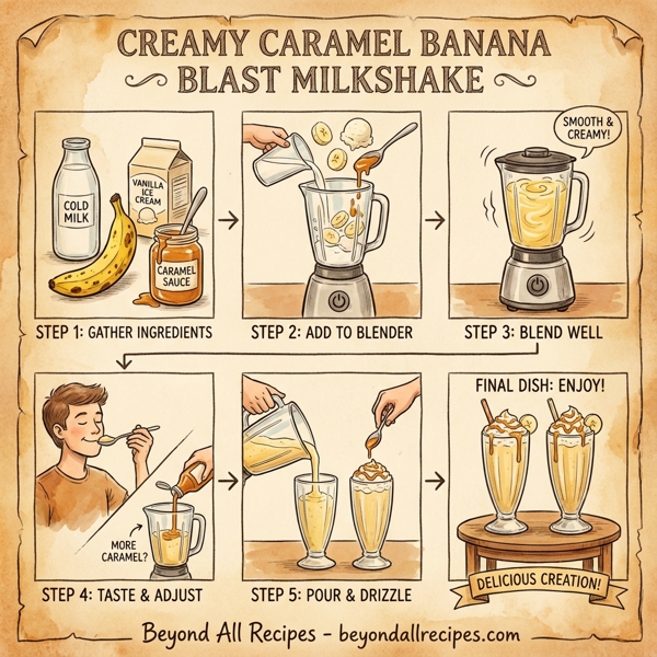 Creamy Caramel Banana Blast Milkshake instructions