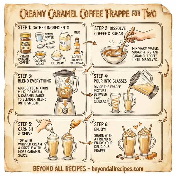 Creamy Caramel Coffee Frappe for Two instructions
